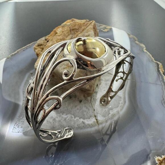 Carolyn Pollack Sterling Silver & Brass Dome Decorated Bracelet For Women - Picture 3 of 10